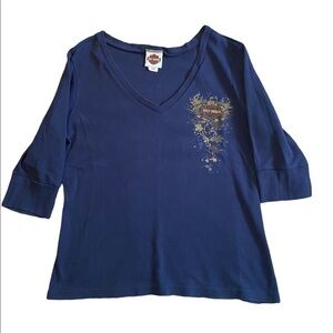 𝅺harley-davidson  quarter sleeve Tee size Large